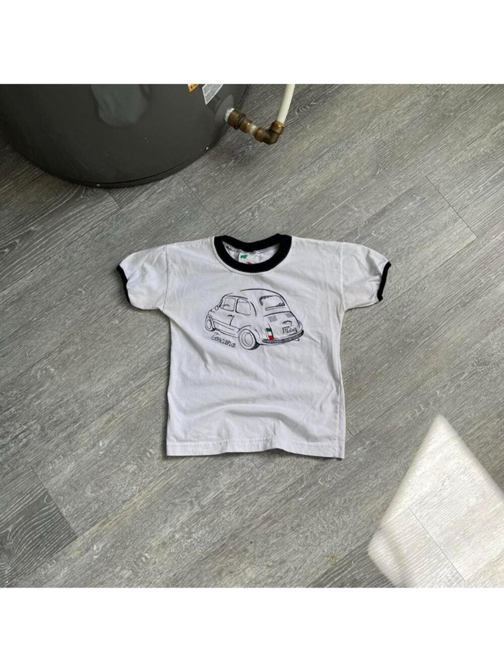 White / Black / Navy Blue Vintage “Toscana, Italy” Baby Tee / Ringer T-Shirt